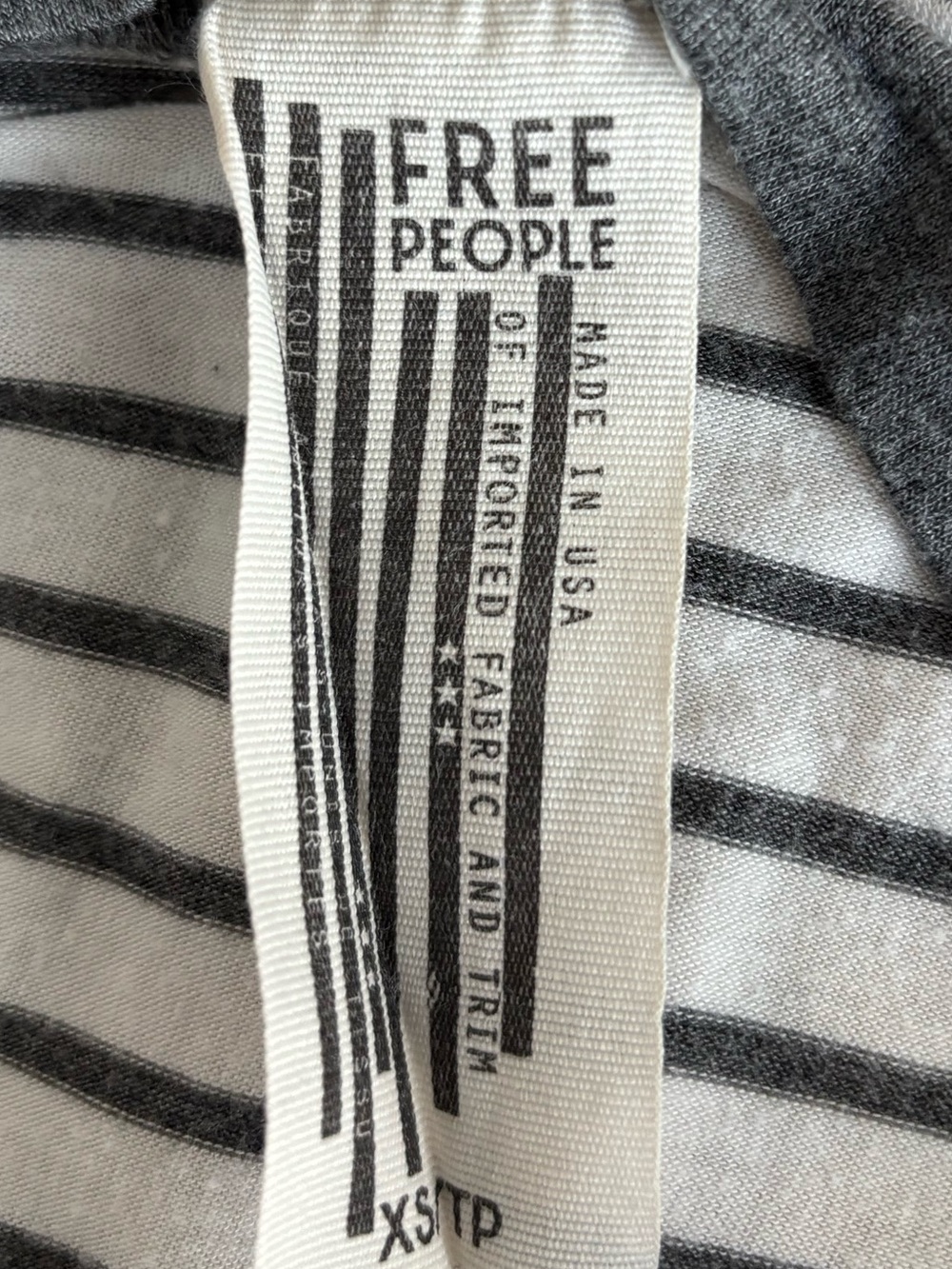Free People Striped Deep V Bodysuit XS Made in USA - Picture 4 of 5